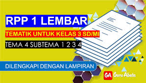 Rpp daring 1 lembar sd/mi kelas 3 tema 5 revisi 2021. Contoh Rpp 1 Lembar Kelas 3 Tema 4 Lengkap Disertai Lampiran Guru Abata