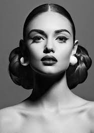 Beautiful Model Black And White Portrait Black And White Makeup White Fashion Editorial Black And White Makeup Editorial Hair
