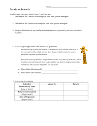 Be sure to read the feedback. Darwin Vs Lamarck Comparison Chart Objektiv
