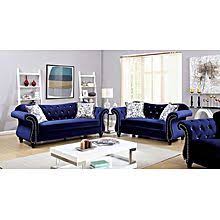 Curvy Button Fabric Sofa 5 Seater 3 2 Royal Blue Blue Living Room Decor Blue Living Room Sets Blue Sofa Living