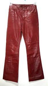 Express World Brand Women S Red Burgundy Genuine Leather Pants Jeans Size 1 2 Ebay Leather Pants Pants For Women Express Jeans Women