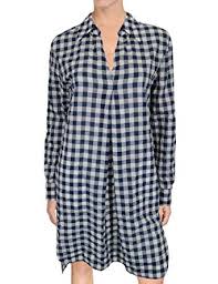 Pure Dkny Donna Karan Checkered Shirt Dress Size P Xs Navy
