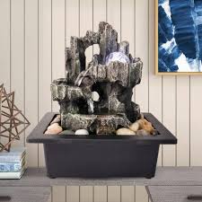 Peterivan 3 Tiered Woodland Tabletop Fountain 11 2 5 H 3 Stream Cascading Cavern Tree Trunk In 2020 Tabletop Fountain Water Fountain Waterfall Fountain