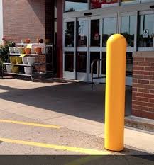 Ideal shield bollard cover colors. Bollard Cover Hdpe Plastic Bollard Covers Yellow 1 8 Trafficsafetywarehouse Com