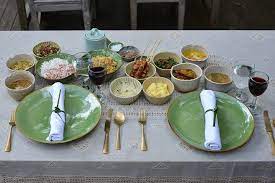 The Mouth Watering Balinese Rijsttafel Selection At Bamboo Forest Restaurant By Whm Consists Of Nasi Goreng Bakmi Gore Nangka Forest Restaurant Mouth Watering