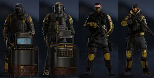 Pro league thermite set celebrate the rainbow six siege pro league with thermite's pro chibi charm, galactic membrane uniform, crepuscule goggles headgear and luster beam weapon skin for the 556xi. Pro League Gold Skins Side By Side Rainbow6