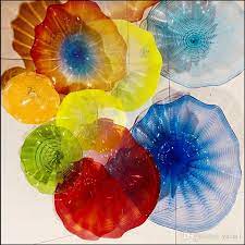 2021 Handmade Blown Glass Wall Art Plates Chihuly Style Customized Murano Glass Wall Lamps Glass Plates Art Designed Wall Lamps For Hotel Decor From Bgcartglass Blown Glass Wall Art Glass Wall