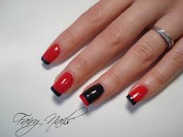 Unghii Gel Rosu Si Negru Nails Beauty Painting