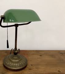 1920 S Brass And Green Enamel Bankers Lamp Bespoke Furniture Bankers Lamp Lamp Lamp Decor