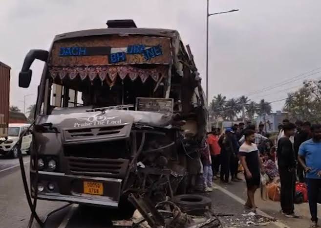 12 Injured as Private Bus Overturns on NH-16 - General News | Krihaa