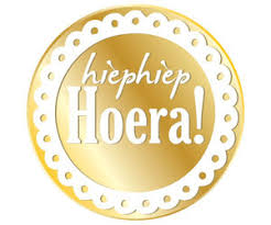 Stickers Rond Goud Hiep Hiep Hoera Feestbazaar Nl