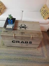Storage chest box trunk coffee side couch table bedroom wooden large organiser. Pallet Chest Coffee Table With Printed Crab 1001 Pallets