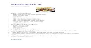 Minyak masak untuk menggoreng dan menumis. Resep Masakan Ikan Lele Docx Document