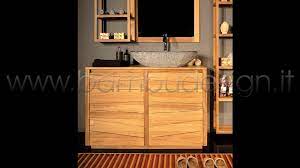 Mobile Bagno In Legno Teak 2 Ante Legno Massello Naturale 100x50 H 80 Cm Bambu Design Milano Teak Mobile Bagno Arredamento