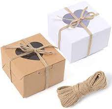 Gift box, magnetic boxes, gift box with ribbon, square box, large gift box. Vgoodall 14 Pcs White And Brown Bakery Boxes With Window Cupcake Gift Boxes 18m Linen Ribbon For Bakery Wrapping Party Favor Packing Amazon Ae