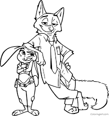Only at coloringgamesforkids.com, new zootopia coloring pages for kids will be added daily and it is welcome to the amazing universe collections of coloring pages games. Judy And Nick From Zootopia Coloring Page Coloringall