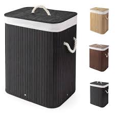 Keep your dirty laundry at bay with laundry baskets from sears. Virklyee Bamboo Laundry Basket 60l Collapsible Bamboo Laundry Hamper Laundry Basket Removable Lining Small Laundry Bins Laundry Hamper With Lid Bamboo Laundry Storage Basket Laundry Bag Black Buy Online In Angola At