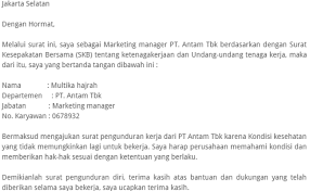 Contoh surat pengunduran diri staff hotel. Contoh Surat Pengunduran Diri Kerja Dengan Alasan Ikut Suami Bagikan Contoh Cute766