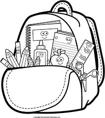 Back To School Clipart Black And White Backpack Back To School Clipart School Coloring Pages Back To School Worksheets