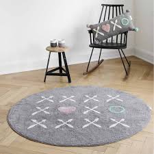 Schön dicker kuscheliger teppich, malspuren und nutzungsspuren vorhanden. Minividuals Kinderteppich Xoxo Rund Grau Engel Bengel Onlineshop