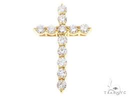 Diamond cross 22 pendant necklace (1/2 ct. 14k Yellow Gold Diamond Cross Pendant 65001 Mens Diamond Gold 14k Round Cut 0 60 Ct