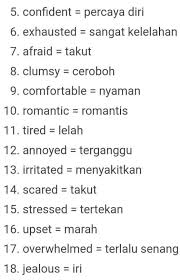 Materi dan tugas pembelajaran dikembangkan dengan prinsip communicative approach untuk mengembangkan kompetensi peserta didik dalam berbahasa inggris, dengan cara menyimak, berbicara, membaca, dan menulis. Tugasnya Membuat 5 Kalimat Tentang Expressing Feelings Contoh She Look Sad Dia Terlihat Brainly Co Id