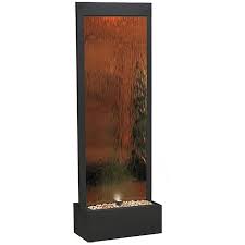 With the fountain base flush to the wall there is a 2 inch gap between the wall and the mirror. Floor Standing Waterfall Fountains Home And Garden Decoration Water Feature Bronze Mirror Glass Waterfall Fountain For Hotel View Waterfall Wall Water Feature Shellrare Product Details From Jingmen Shellrare Household Co Ltd On
