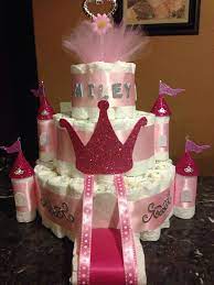Just Made This Castle Diaper Cake For A New Client These Are Becoming Very Popular Baby Diaper Cake Diaper Cake Baby Shower Diaper Cake