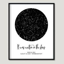 Custom Star Map By Date Printable Constellations Chart Night