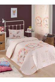 %65 pamuklu kumaş %35 pes + i̇çi: Kapitone Yatak Ortusu Seti Tek Kisilik Unicornlar Pembe Parfonibutik Ev Tekstili Ve Plaj Modasini Yakalayin