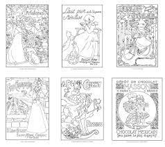 Download and print free print adult art nouveau style peacock coloring pages. Art Nouveau Coloring Book