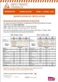 Consultez les horaires de départ et d'arrivée, les informations et services de la gare de paris austerlitz. 2019 03 11 Horaires Train De Nuit Rodez Paris Du 25 Mars Au 16 Juin Defense Du Train