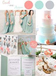 Coral And Aqua Beach Themed Wedding Color Ideas And Wedding Invitations For Summer 2015 Beach Wedding Colors Beach Theme Wedding Wedding Theme Colors