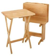 Ideal for meals that make their way out of the kitchen or dining room. Amazon Com Winsome Wood 5 Piece Tv Table Set Natural Tv Tray Table Table Tv Winsome Wood