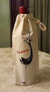 Wine Tote Bag Wine Gift Bag Personalized Wine Bag Housewarming Gifts Cotton Canvas Wedding Gifts Hostess Gifts Wine Gift Bag Wine Tote Bag Wine Bag