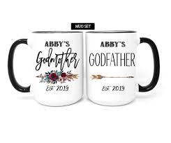 Personalized Godmother And Godfather Godparents Mug Set With Etsy Mugs Mugs Set God Parents
