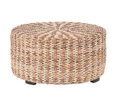 3r studios striped round water hyacinth and seagrass coffee table ottoman. Woven 35 5 Abaca Round Coffee Table Round Coffee Table Coffee Table Pottery Barn Coffee Table Wood