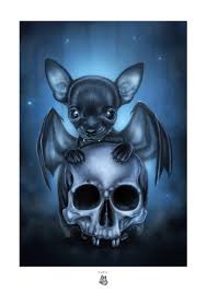 fable dark fantasy art black gothic chi bat human skull digital painting a4 print in 2021 dark fantasy art bat art fantasy art