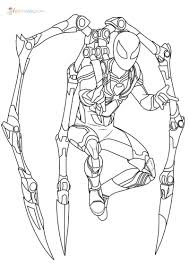 Make a coloring book with spider men suit for one click. Iron Spiderman Coloring Pages New Pictures Free Printable