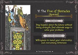 5 of pentacles tarot card meaning. The Five Of Pentacles Tarot The Astrology Web Pentacles Tarot Tarot Interpretation Tarot Card Meanings