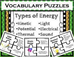 Forms Of Energy Vocabulary Puzzles Activities Science Vocabulary Vocabulary Vocabulary Words