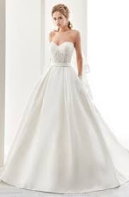 Wedding dresses for the chic, trendy, budget conscious bride. Sweetheart A Line Satin Wedding Dress With Lace Bodice And Back Bow Ucenter Dress