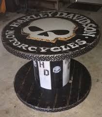 Wooden Spool Harley Davidson Table Harley Davidson Decor Harley Davidson Crafts Spool Furniture