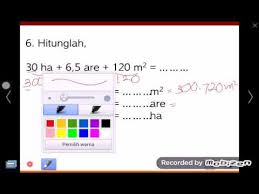 Satuan hektar atau disingkat menjadi ha, sampai 10 hektar yang ditulis menjadi 10 ha. Perbandingan Satuan Matematika Sd 6c Hektar Are Meter Persegi Youtube