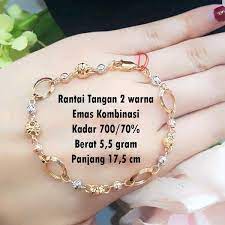 Dalam model warna rgb #ffd700 terdiri dari 100% merah, 84.31% hijau dan 0% biru. Jual Gelang Rantai 2 Warna Emas Kombinasi Kadar 700 Di Lapak Toko Emas Jfaf Bukalapak