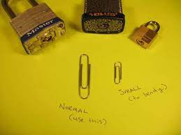 I will show you how to open a combination padlock using just a paper clip or even a sewing needle will work. Open A Padlock With One Paperclip Nothing Else Paper Clip Padlock Diy Lock