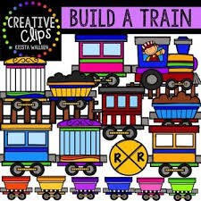 This 38 Image Set Has Tons Of Possibilities For Building Unique Trains Included Are 27 Vibrant Colored Images And 11 Black An Clip Art Digital Clip Art Train