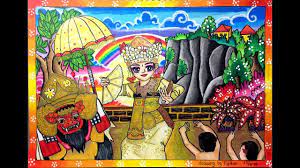 Cara Menggambar Dan Gradasi Warna Tema Kebudayaan Indonesia Oil Pastel Drawings Painting Pastel Drawing