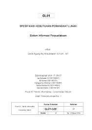 Antarmuka merupakan sarana komunikasi antar user dengan system. Doc Spesifikasi Kebutuhan Perangkat Lunak Sistem Informasi Perpustakaan Prodi S1 Teknik Informatika Gl01 G06 Gl01 Isa Setiawan Abdurrazaq Academia Edu
