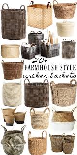 20 Farmhouse Style Wicker Baskets Wicker Baskets Living Room Baskets Farmhouse Baskets